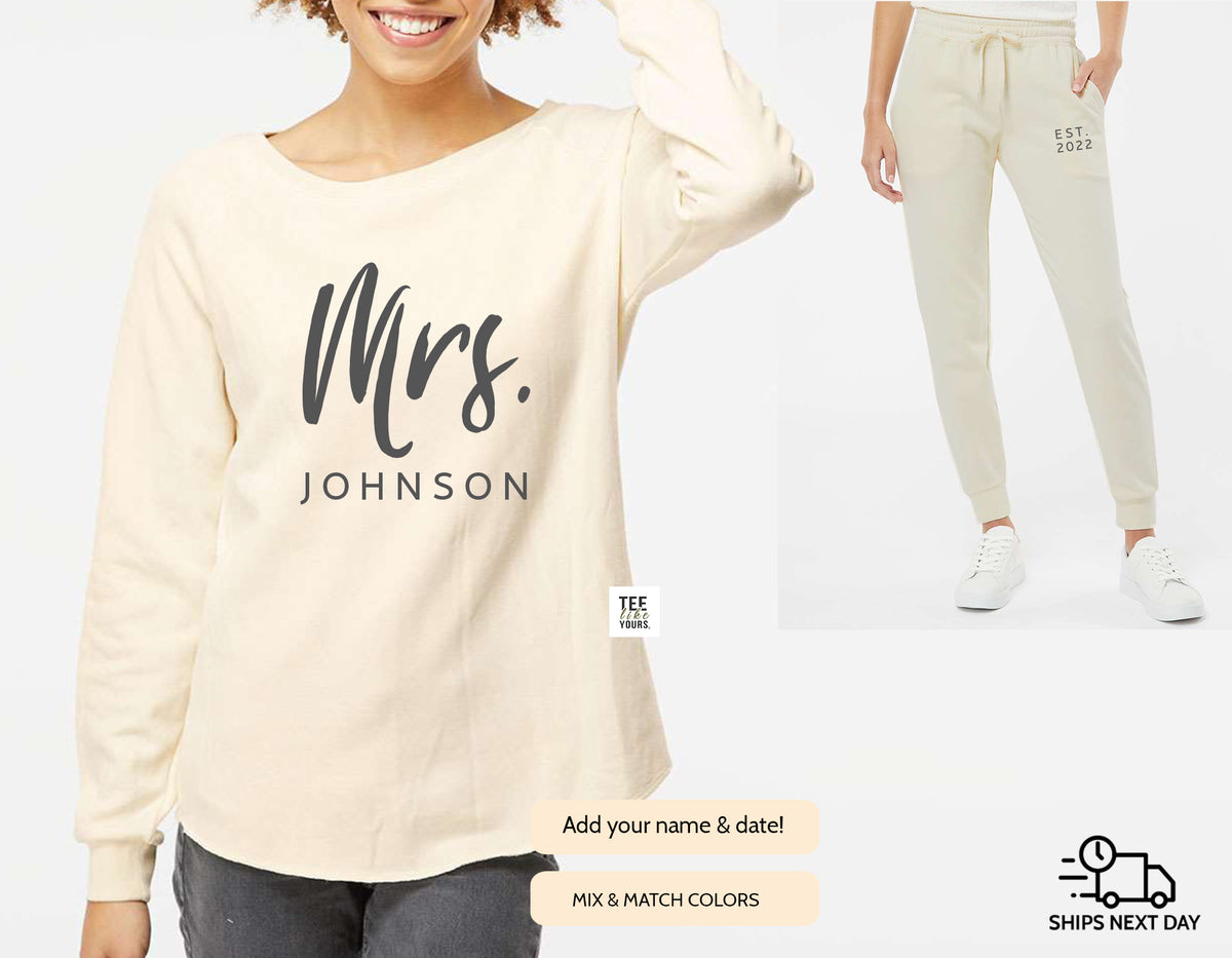 Groom & Bride custom Couple Matching Outfit - Sweatshirt & Sweatpants –