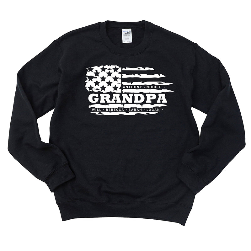 Personalized Grandpa sweatshirt with Grandkids names Grampa