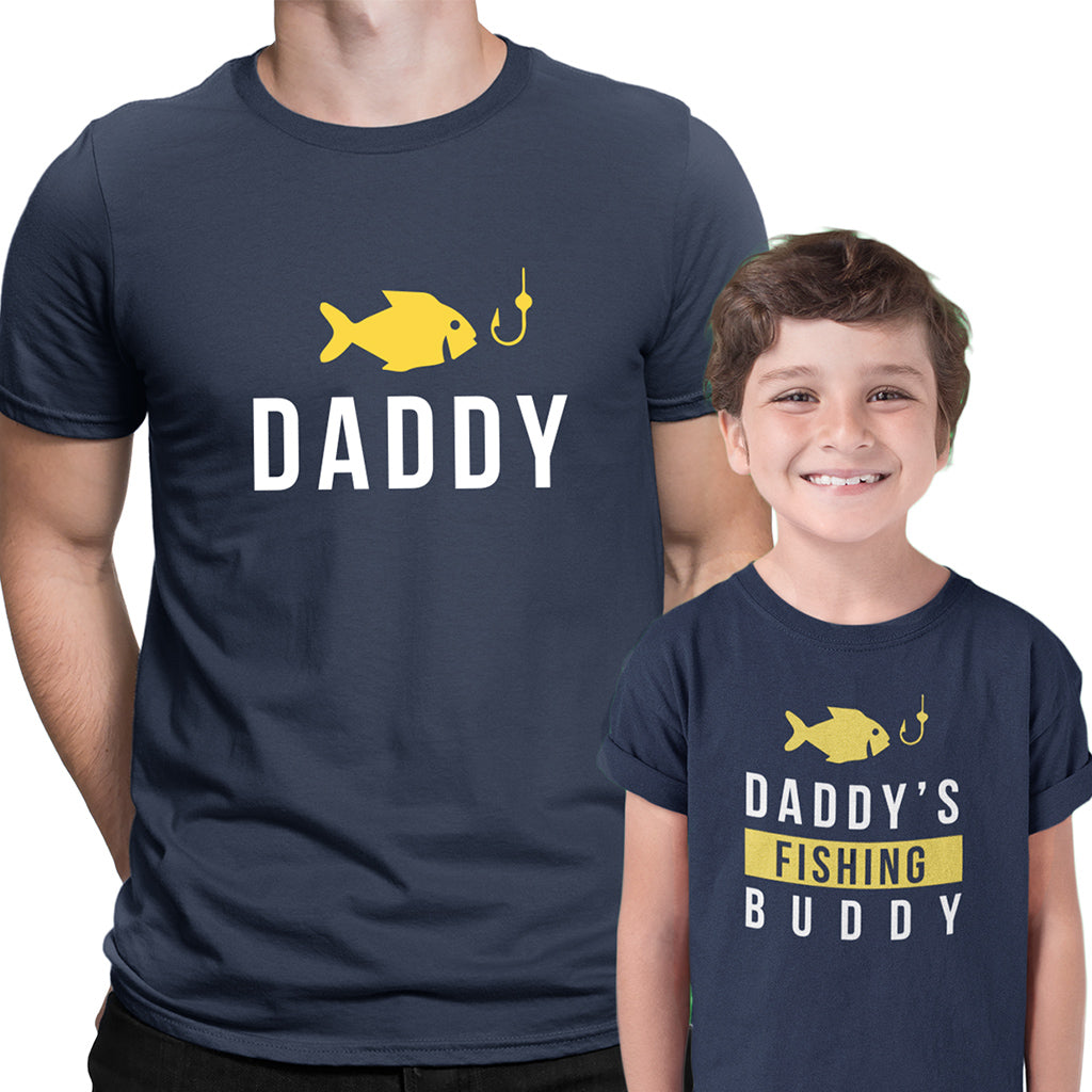 Daddy's Fishing Buddy Shirt Funny Cute Fishing Shirt for Kids
