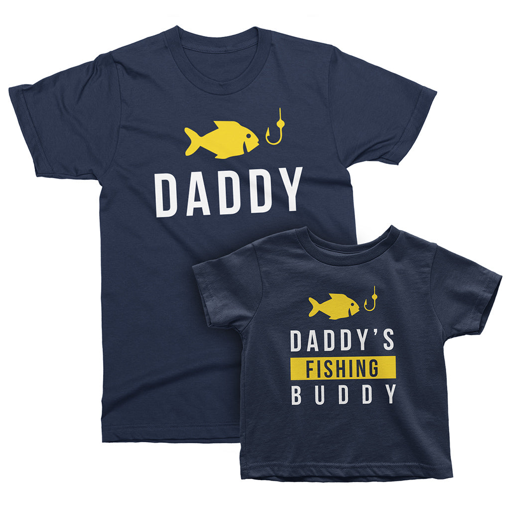 Inktastic Daddy's Fishing Buddy with Cute Purple Fish Boys or Girls Toddler  T-Shirt