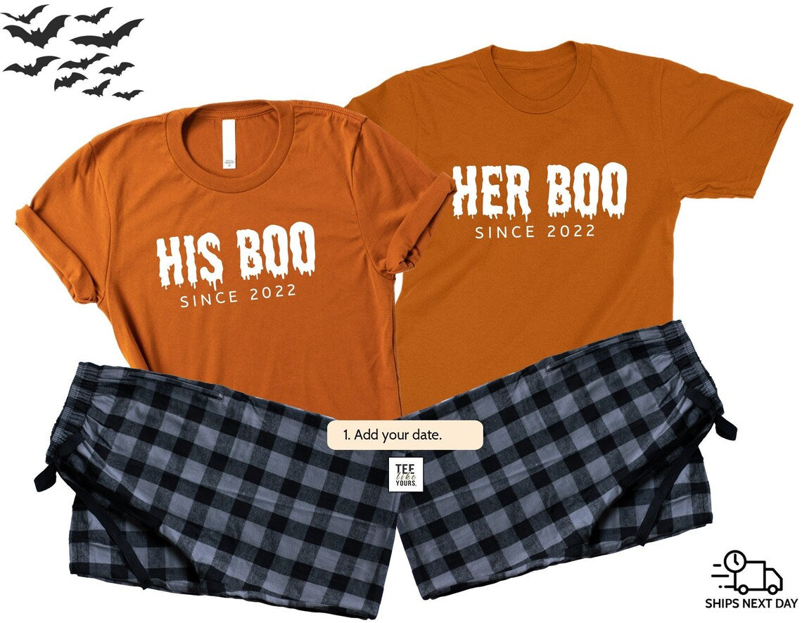 Men's Matching Family Halloween Pajamas Boo Crew, 2-Piece Set 