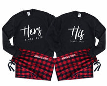 His & Hers - Personalized Couple Matching Pajamas, Valentines Day gift –