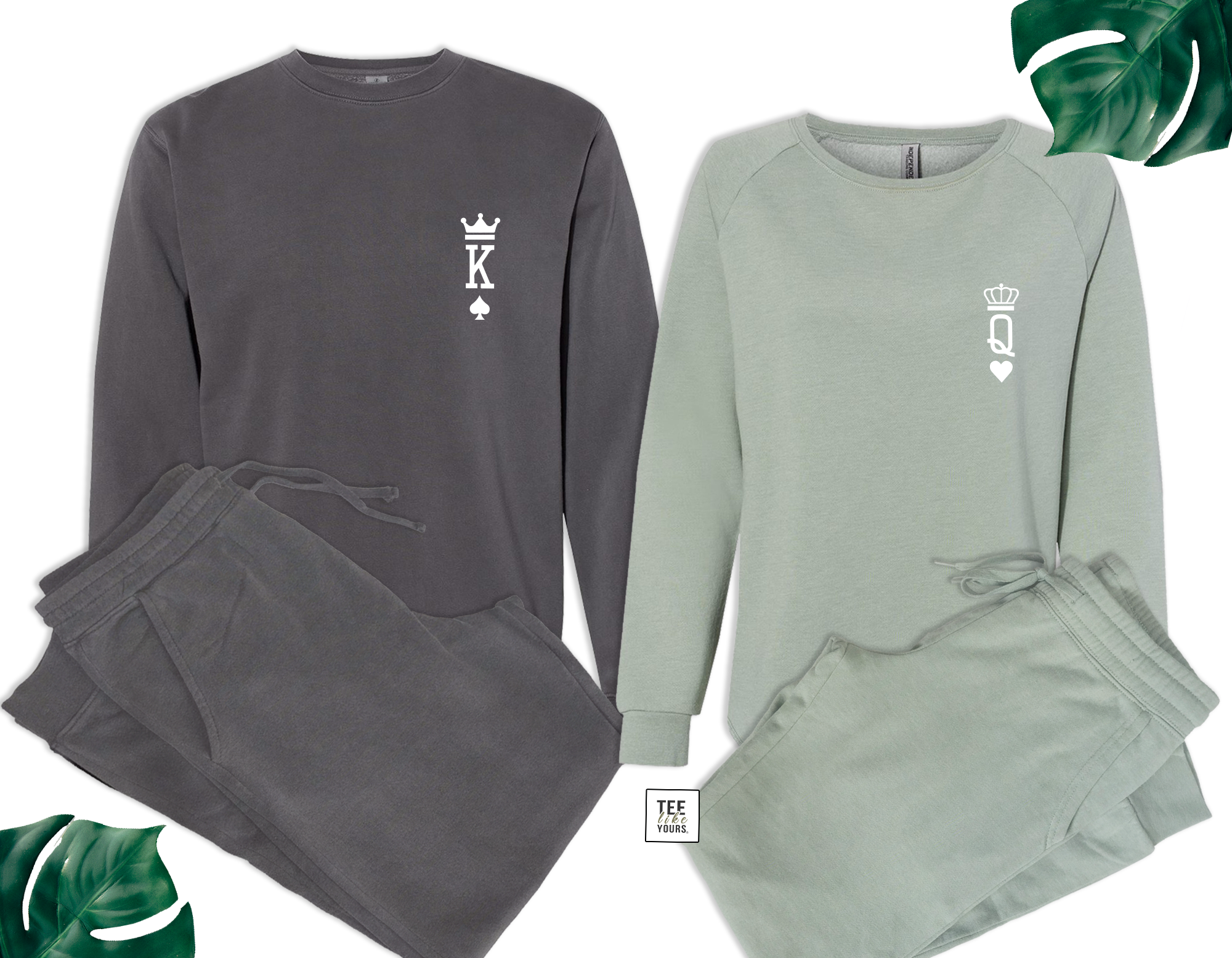King & Queen Couple Matching Set - Sweatshirt and Sweatpants couple outfit  –
