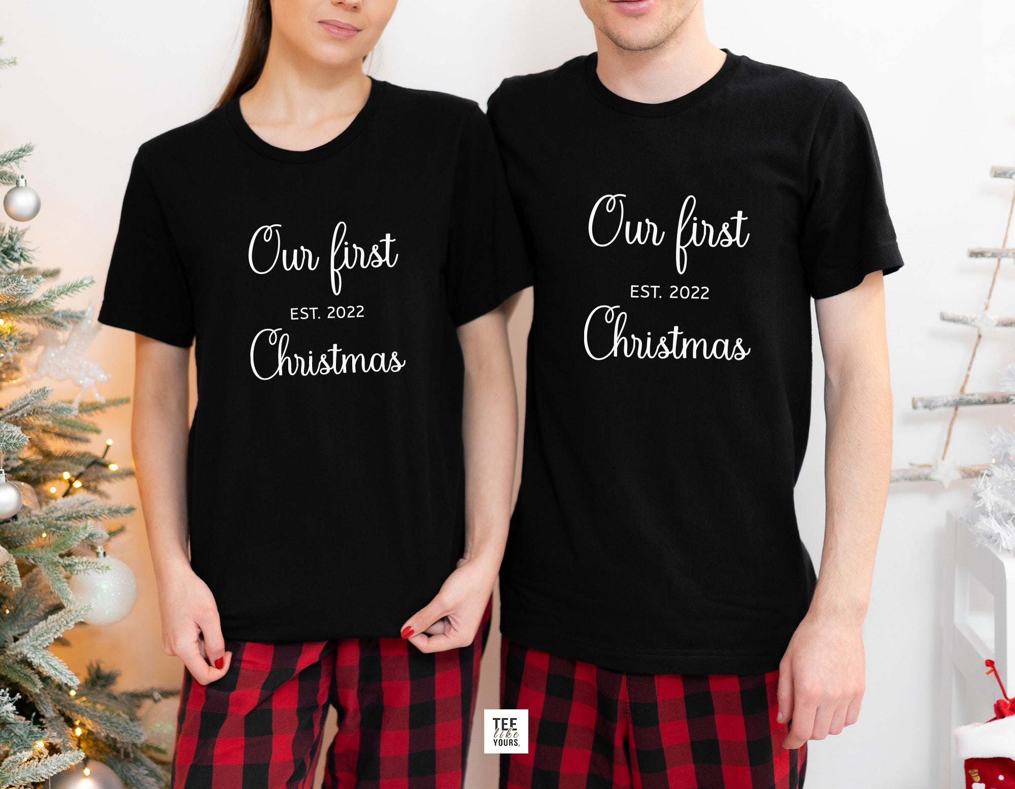 Our First Christmas Together Couples Christmas Pajamas 