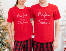 Our First Christmas Together matching PJs Couples Christmas